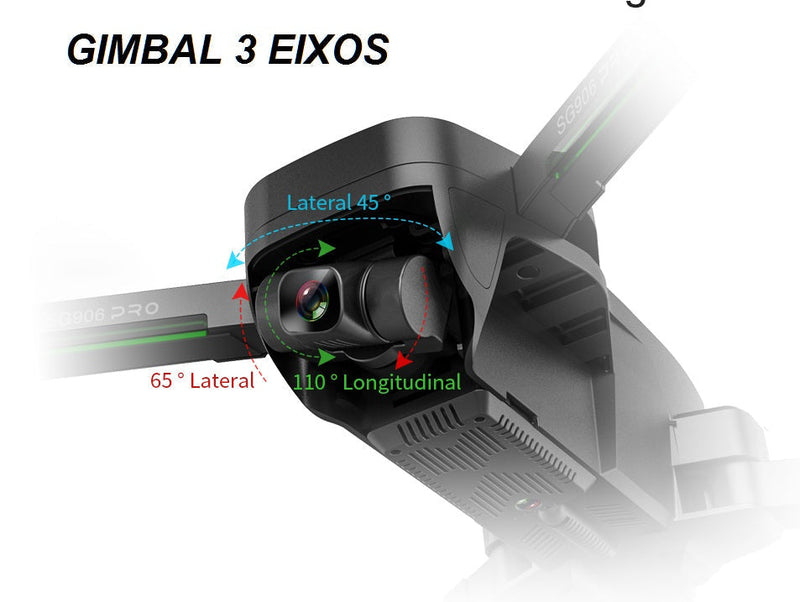 Drone SG906 Pro2 Gimbal 3-Eixos 5G 4k Com Bolsa GPS Camera Profissional 50X Zoom