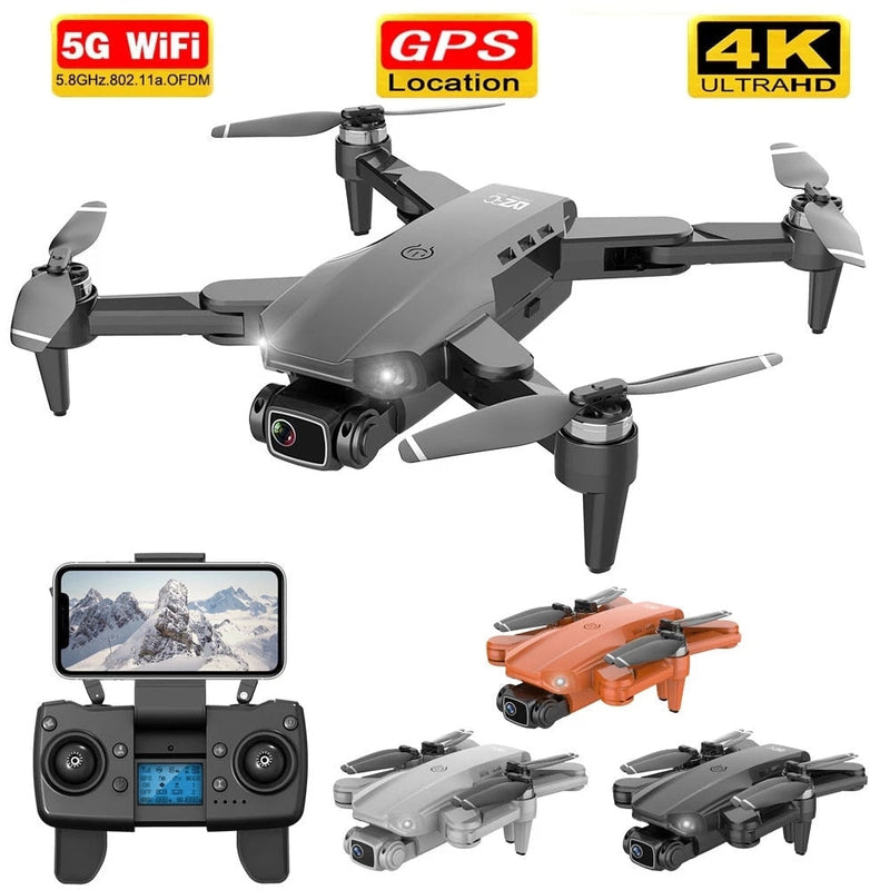 Drone com Camera 4k L900 Pro Full HD Duas Cameras Com GPS 5G WIFI FPV Transmissão em Tempo Real Motores Brushless Alcance remoto 1,2km Profissional Com Mochila