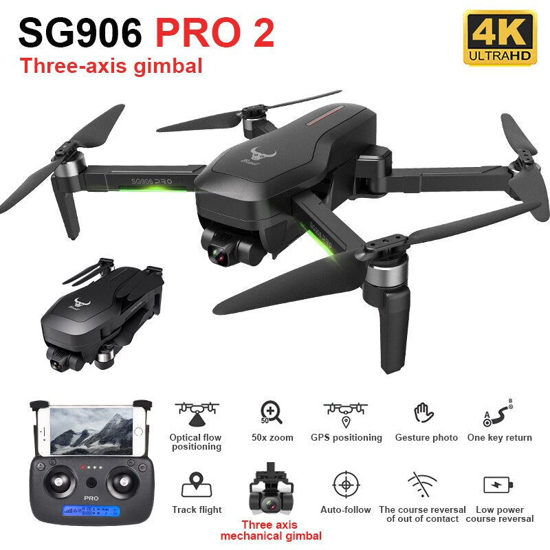 Drone SG906 Pro2 Gimbal 3-Eixos 5G 4k Com Bolsa GPS Camera Profissional 50X Zoom