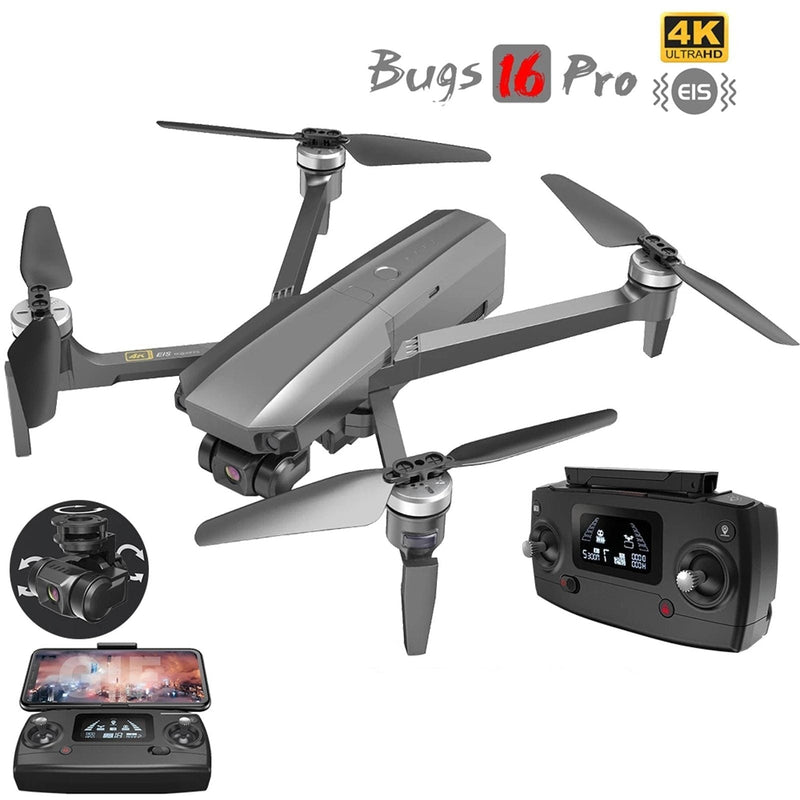 Drone Mjx Bugs B16 pro Com Camera Full 4k Gimbal 3 Eixos Estabilização Eis Profissional Gps