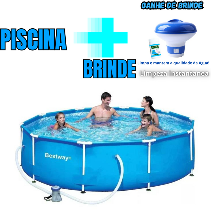 [QUEIMA DE ESTOQUE] BestWay 10220 Litros Azul com Bomba Filtro + BRINDE (Flutuador de limpeza)