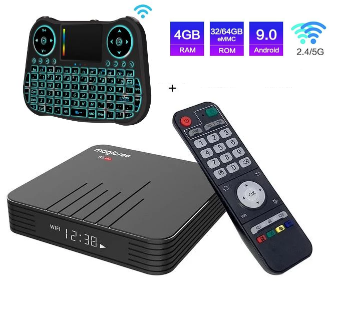 Android TV Box + Controle - Magicsee N5 Max