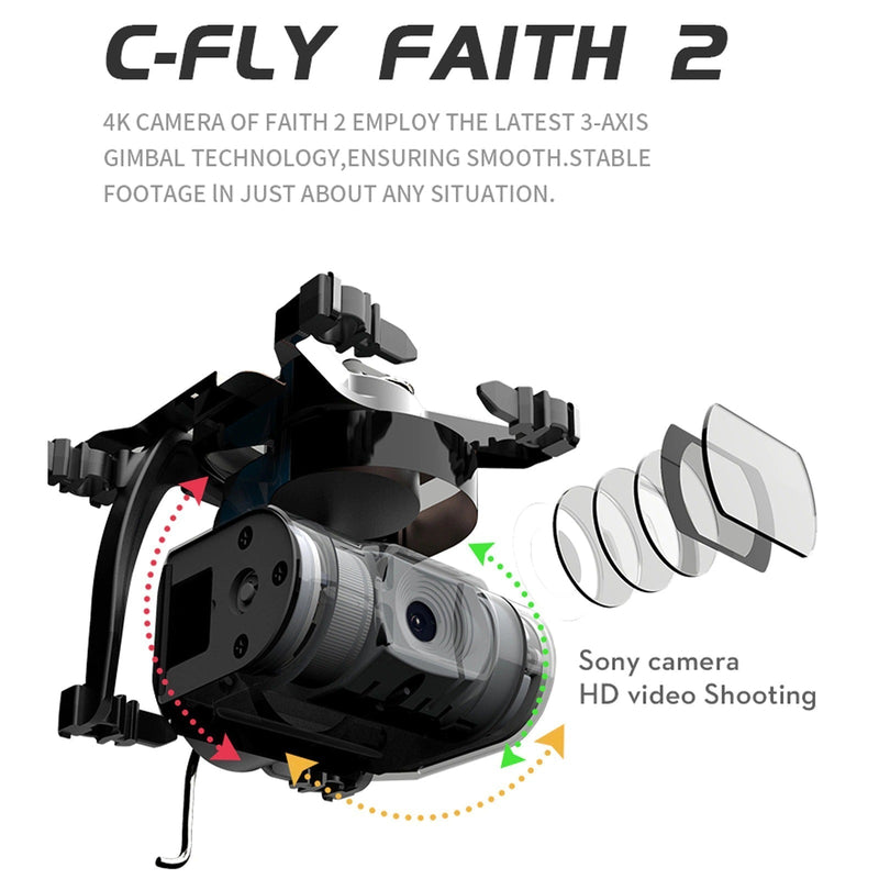 Drone C-FLY Faith 2 pro GPS Drone 4K HD Camera 3-Axis Gimbal Professional RC Quadcopter 35min Flight 5KM