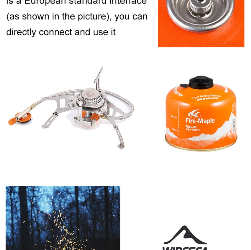 Widesea Outdoor Gas Stove Camping Gas burner Folding Electronic Stove hiking Portable Foldable Split Stoves 3000W