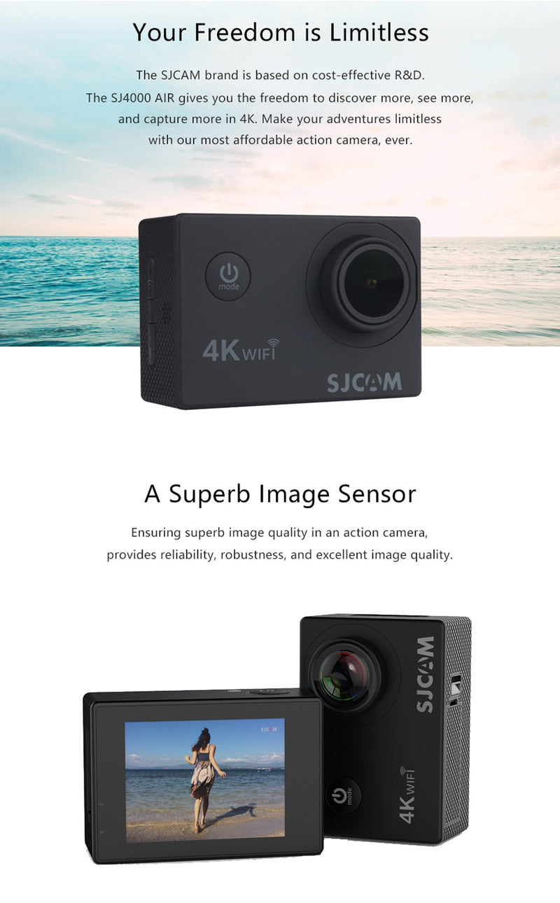 Original SJCAM SJ4000 AIR 4K Câmera de Ação Full HD Allwinner 4K 30FPS WIFI 2.0"