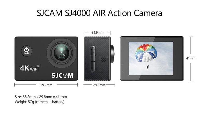 Original SJCAM SJ4000 AIR 4K Câmera de Ação Full HD Allwinner 4K 30FPS WIFI 2.0"